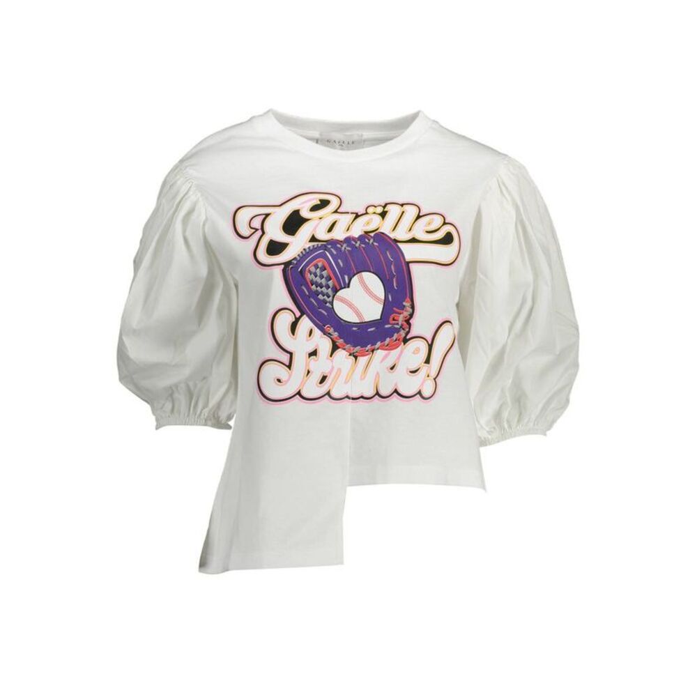 Gaelle Paris Bianco Cotton Women Women's T-Shirt